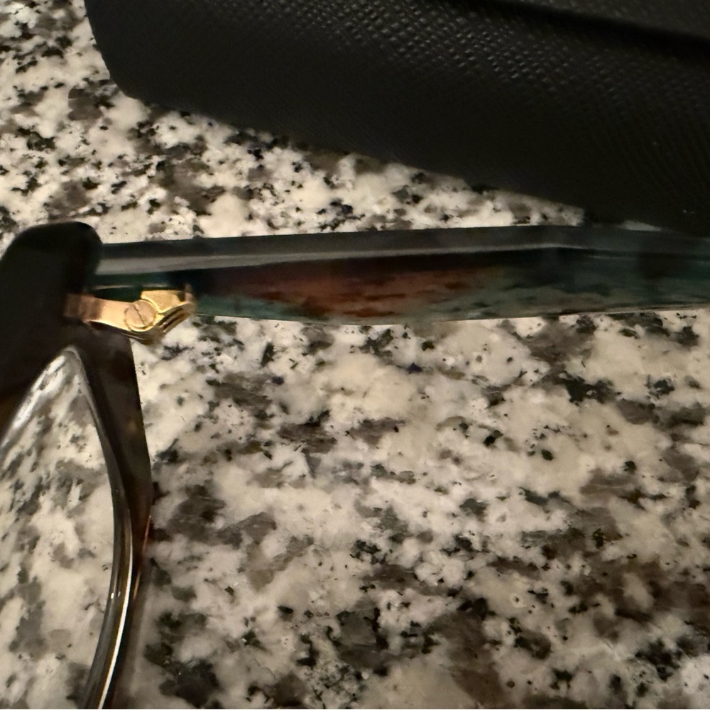 Prada Women’s Cat Eye Glasses in Brown Tortoise with Teal side pieces - Picture 7 of 9
